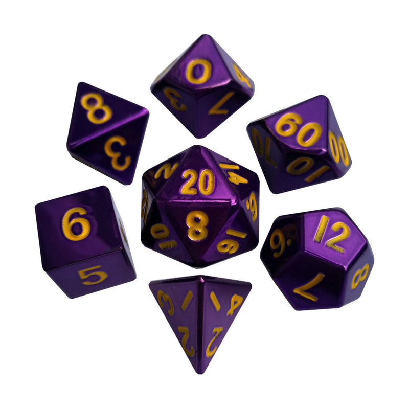 FanRoll Dice Dice Poly Set Purple w/Gold 16mm (7)