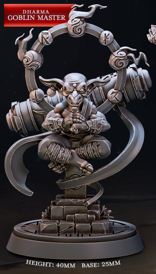 Zen Master Monks – Tabaxi, Goblin, and Dragonborn Martial Master Miniatures