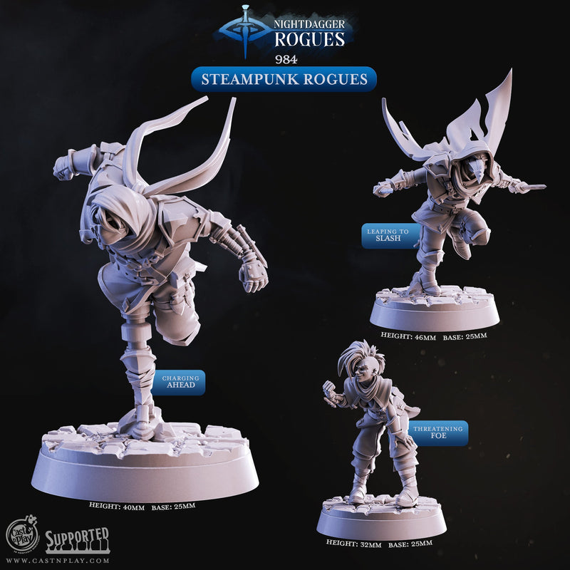 Steampunk Rogues Miniatures - Nightdagger Rogues