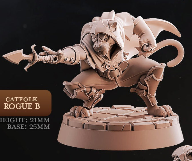 Catfolk Rogue Miniatures