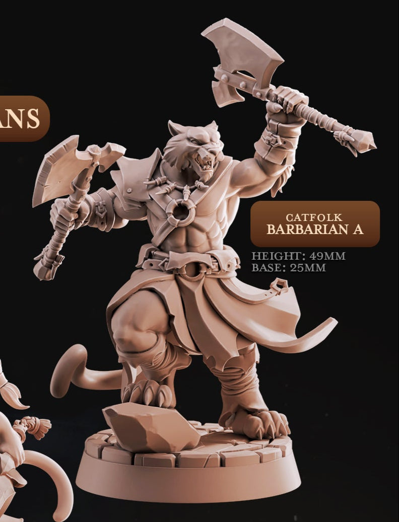 Catfolk Barbarian Miniatures