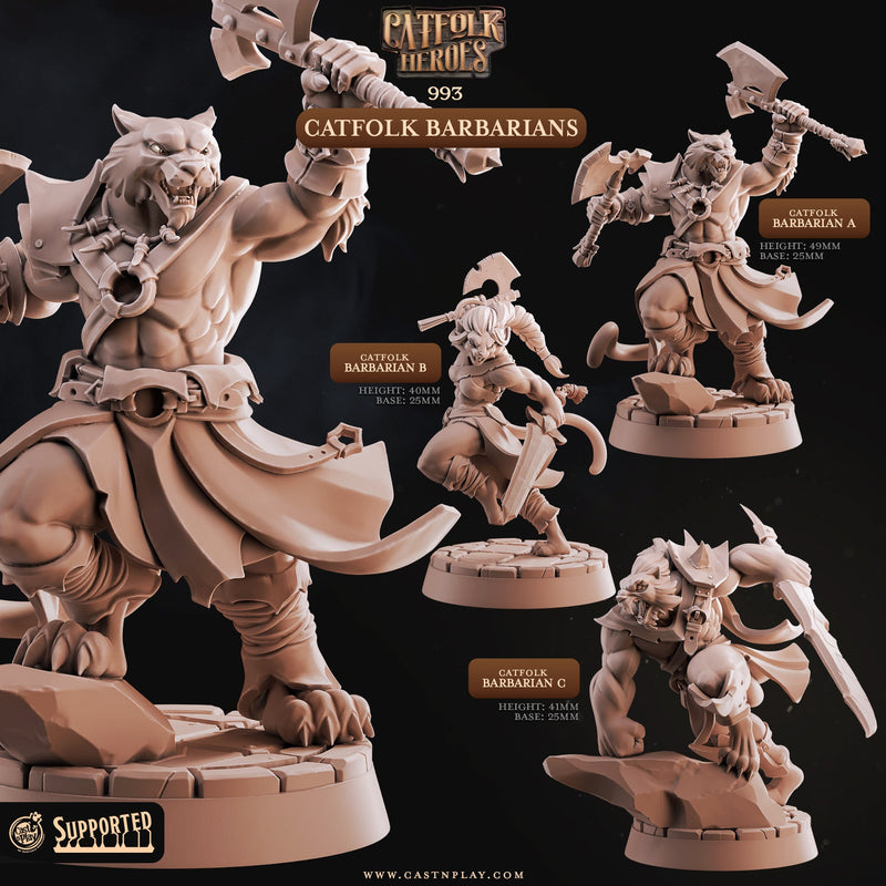 Catfolk Barbarian Miniatures