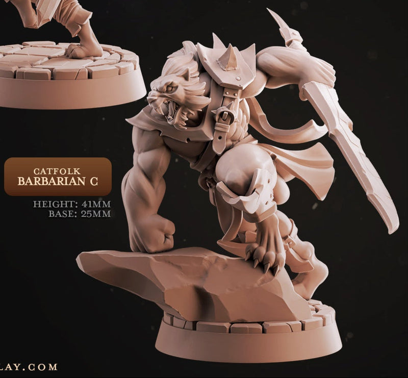 Catfolk Barbarian Miniatures