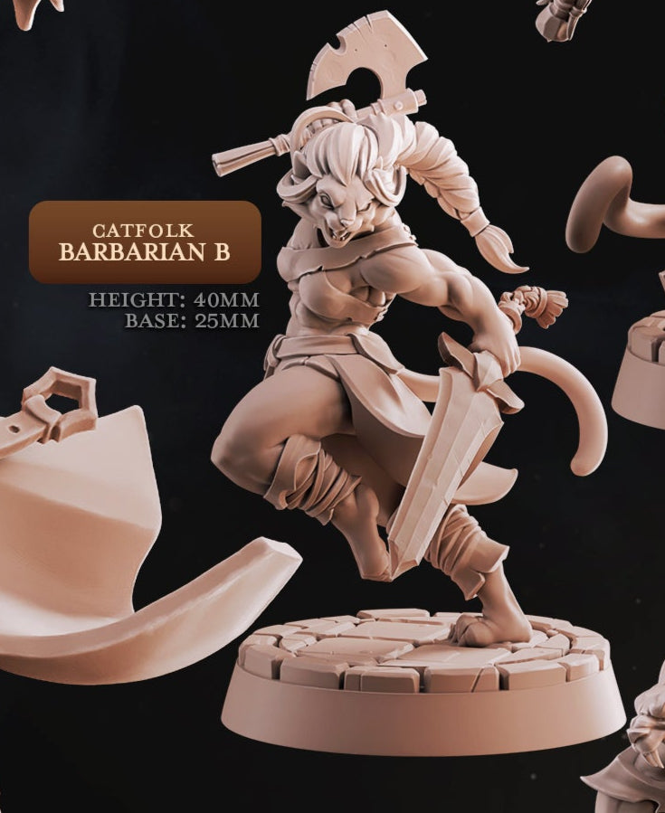 Catfolk Barbarian Miniatures