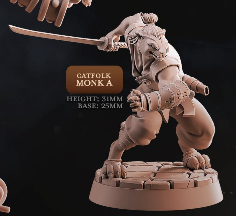 Catfolk Monk Miniatures