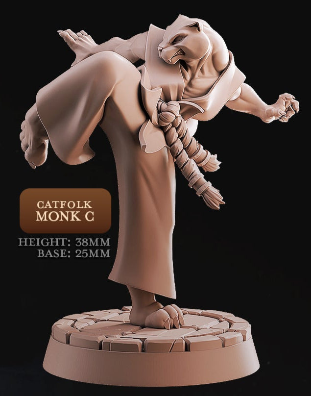 Catfolk Monk Miniatures
