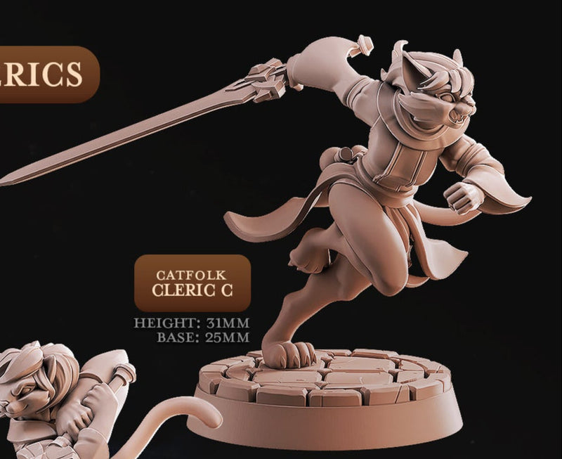 Catfolk Cleric Miniatures