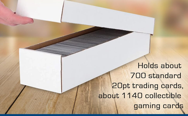 BCW 800 Count Trading Card Storage Box with Removable Lid | Durable 2-Piece Cardboard Card Organizer for Sports, MTG & Pokémon | Holds 700–1,140 Cards