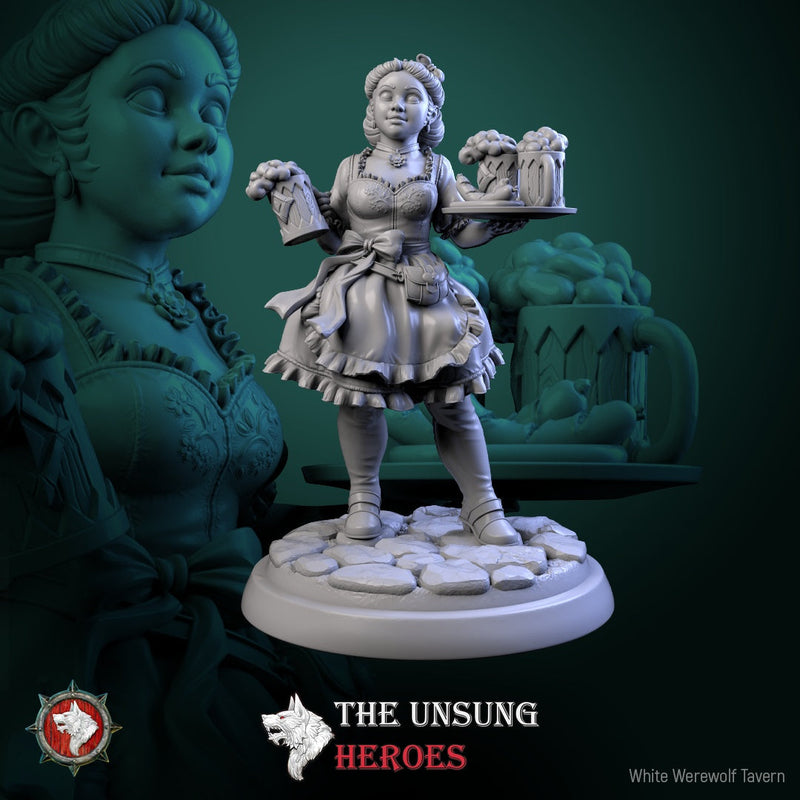 Alehouse Maids Miniature Set – Fantasy Tavern NPCs & Bust