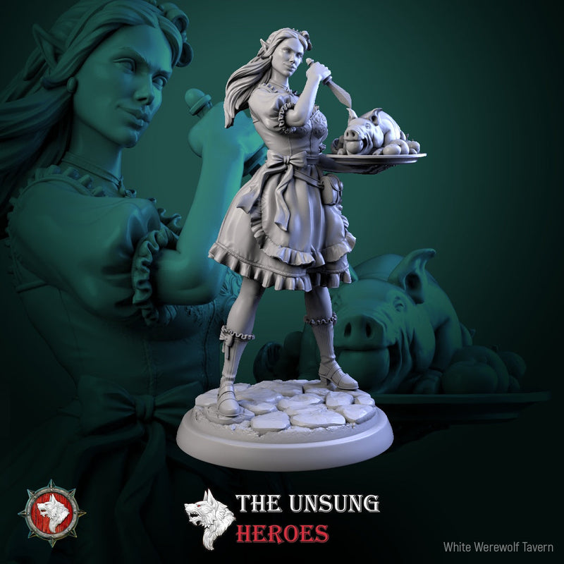 Alehouse Maids Miniature Set – Fantasy Tavern NPCs & Bust