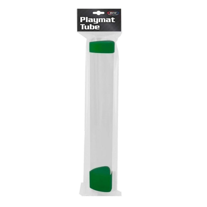 BCW: CLEAR PLAYMAT TUBE WITH DICE CAP - GREEN