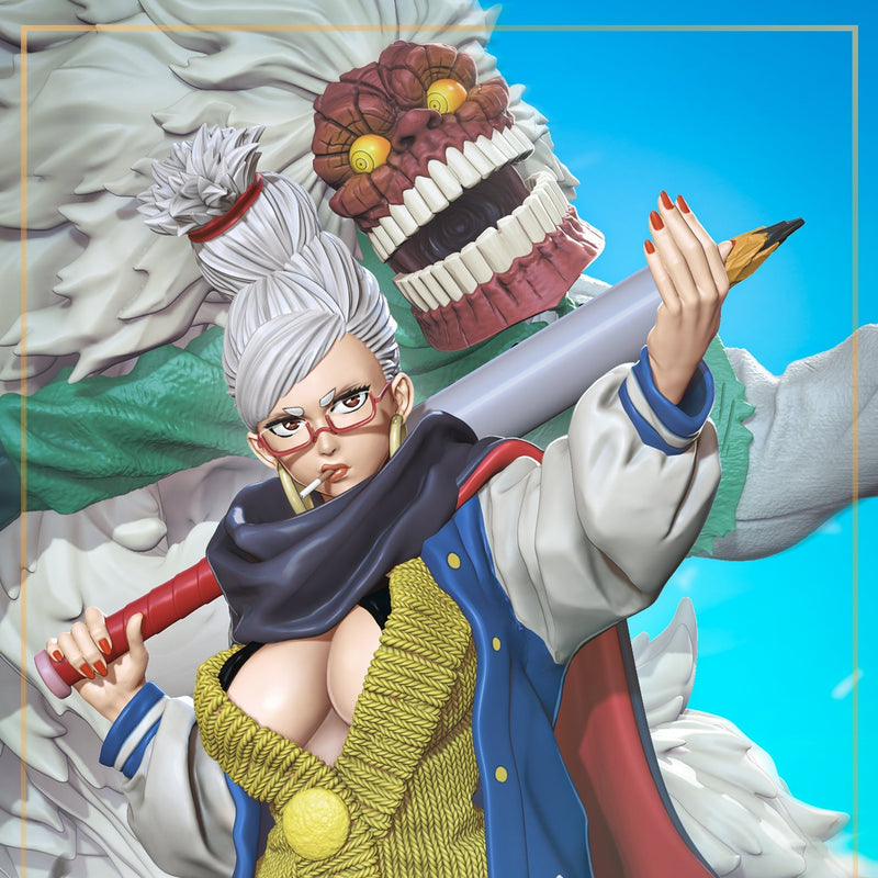 Seiko & Granny "Seiko Okarun" - Dandadan - 75mm, 1:10 Scale, Bust
