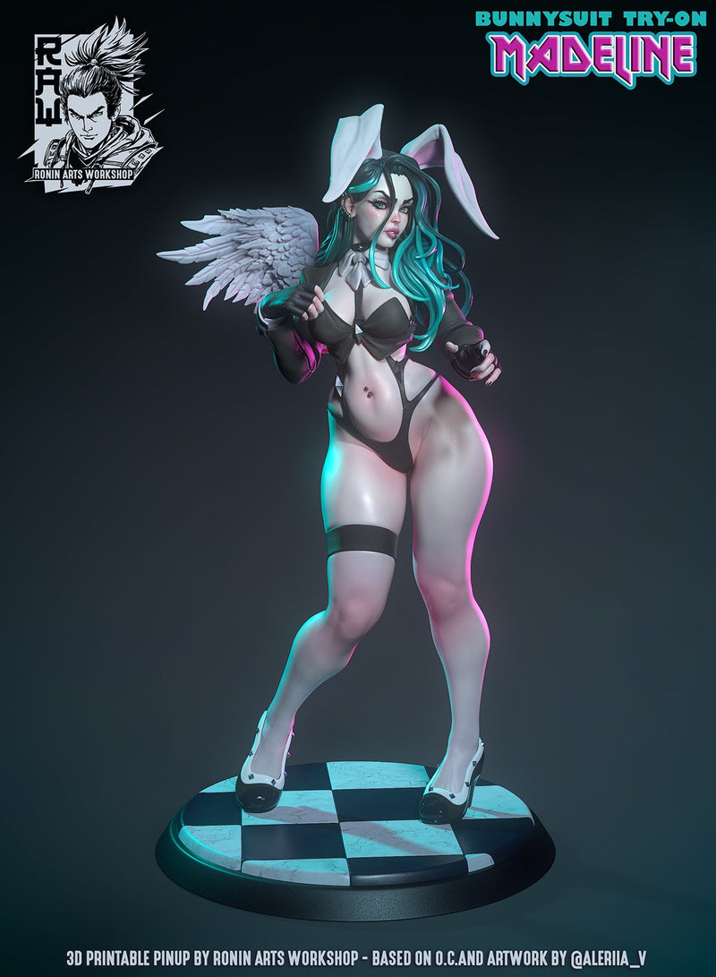 Madeline - Pinup Girl Bunny Suit (SFW/NSFW 18+) - 75mm & 120mm scale