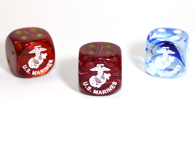 Marines d6 Pipped Dice 16mm | Custom Military Dice (sold per piece)