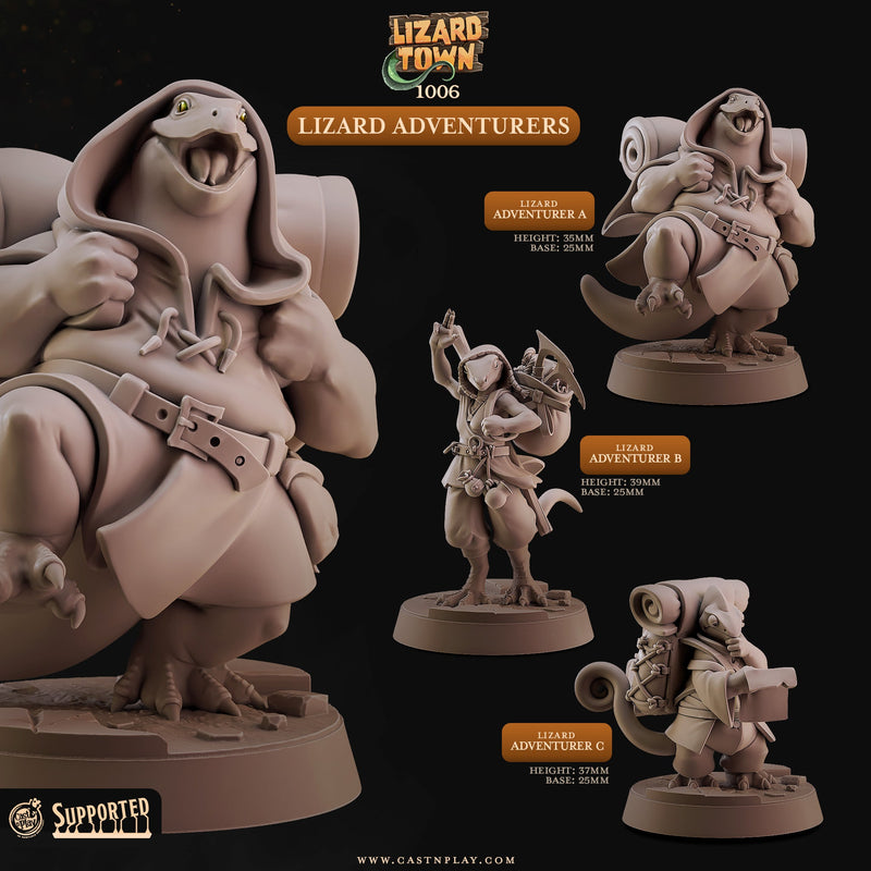 Lizard Adventurers – Reptilian Explorer Miniature Set