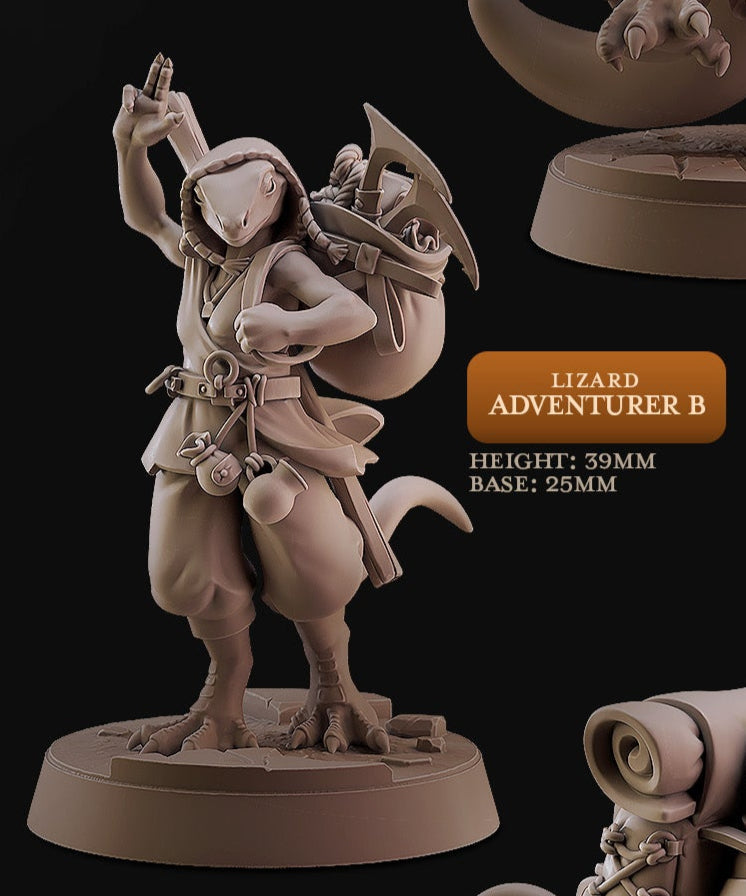 Lizard Adventurers – Reptilian Explorer Miniature Set