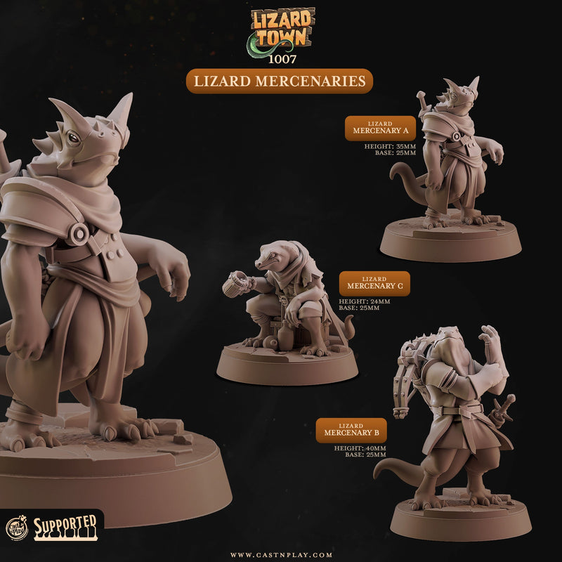 Lizard Mercenaries – Reptilian Soldier Miniature Set
