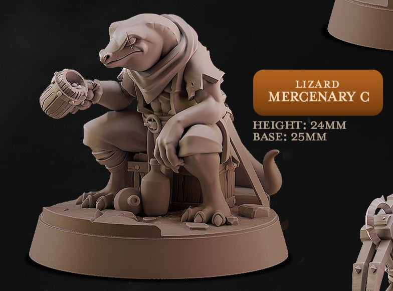 Lizard Mercenaries – Reptilian Soldier Miniature Set