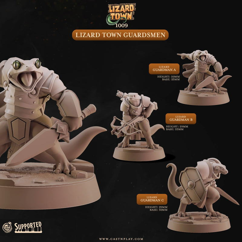 Lizard Town Guardsmen – Reptilian Soldier Miniature Set