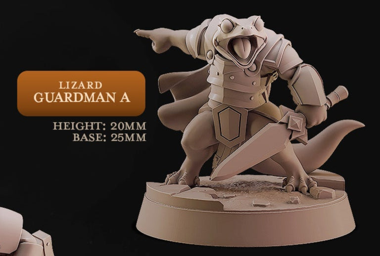 Lizard Town Guardsmen – Reptilian Soldier Miniature Set