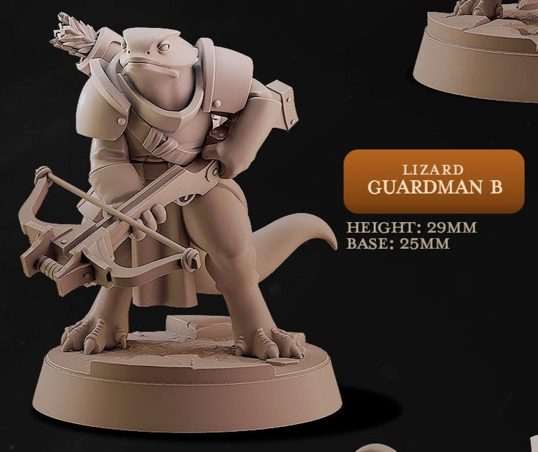 Lizard Town Guardsmen – Reptilian Soldier Miniature Set