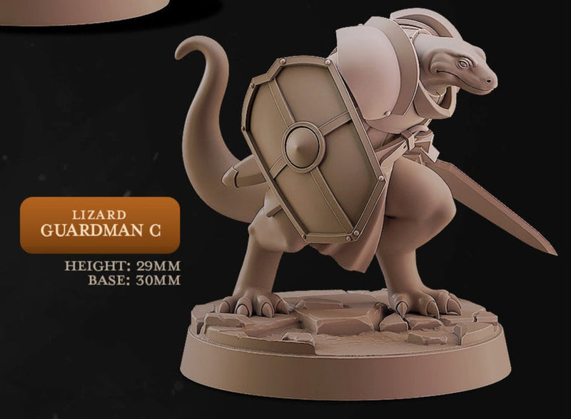 Lizard Town Guardsmen – Reptilian Soldier Miniature Set