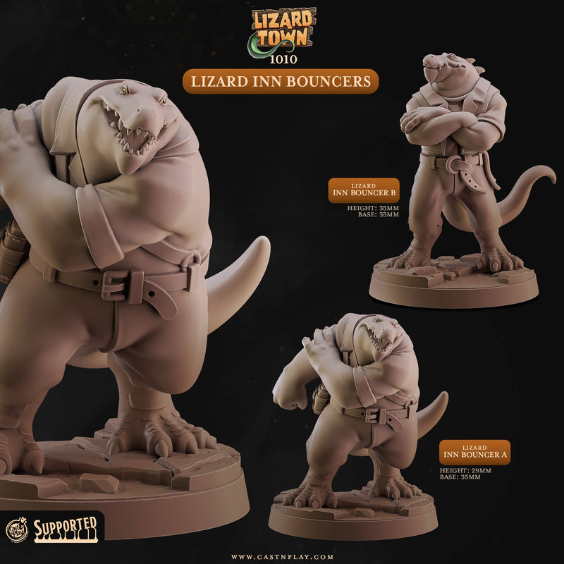 Lizard Inn Bouncers – Reptilian Tavern Guard Miniature Set