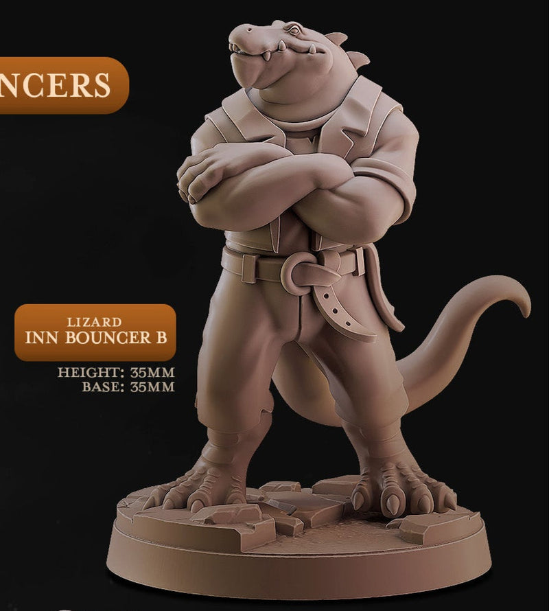 Lizard Inn Bouncers – Reptilian Tavern Guard Miniature Set