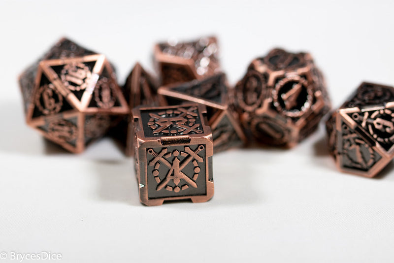 Copper Sword Strengthened Metal 7-Dice Set