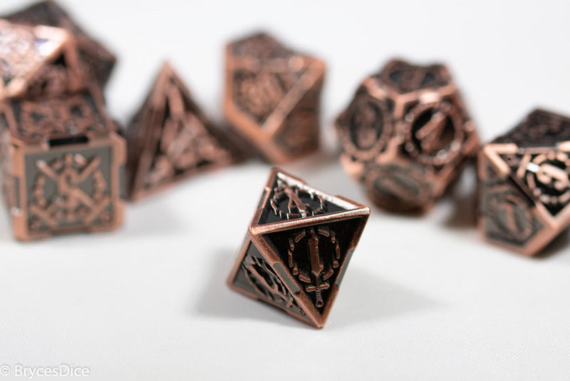 Copper Sword Strengthened Metal 7-Dice Set
