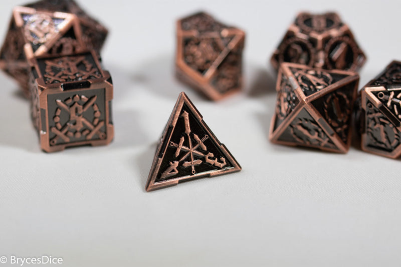 Copper Sword Strengthened Metal 7-Dice Set