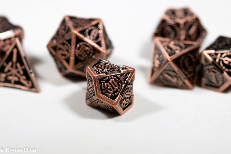 Copper Sword Strengthened Metal 7-Dice Set