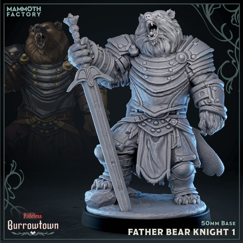 Bear Knights – Bearfolk Fighters – Burrowtown Fateless – Miniatures