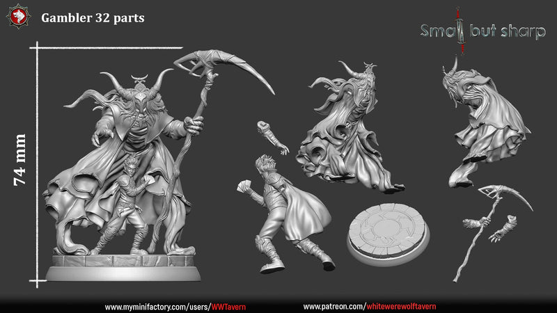 Gambler – Halfling Male Necromancer Miniature