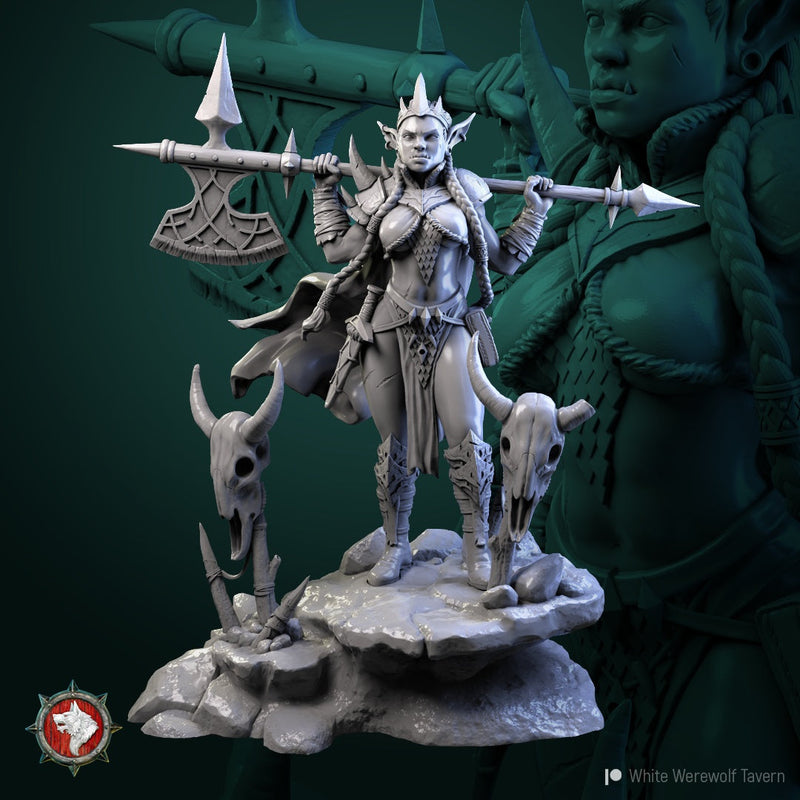 Goblin Queen – Goblin Female Warrior Miniature & Bust