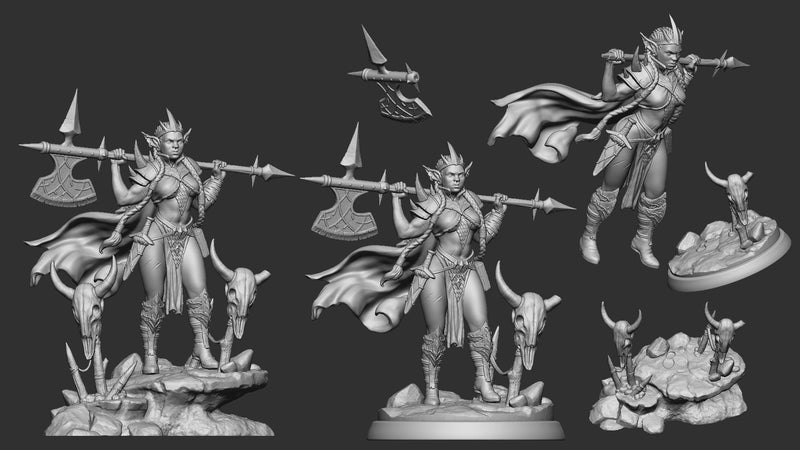 Goblin Queen – Goblin Female Warrior Miniature & Bust