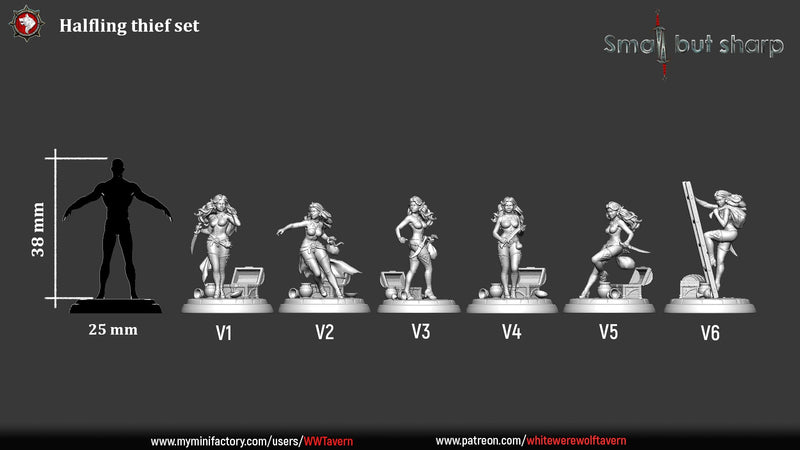 Halfling Thieves Set – Halfling Female Rogues Miniatures & Bust