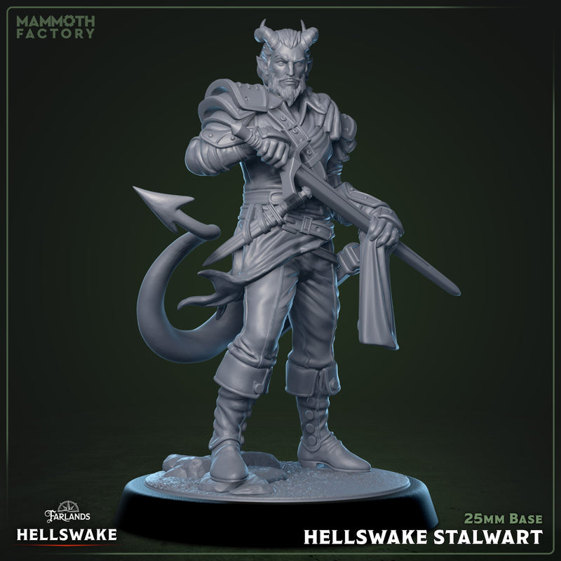 Hellswake Stalwart – Tiefling Paladin Male Miniature
