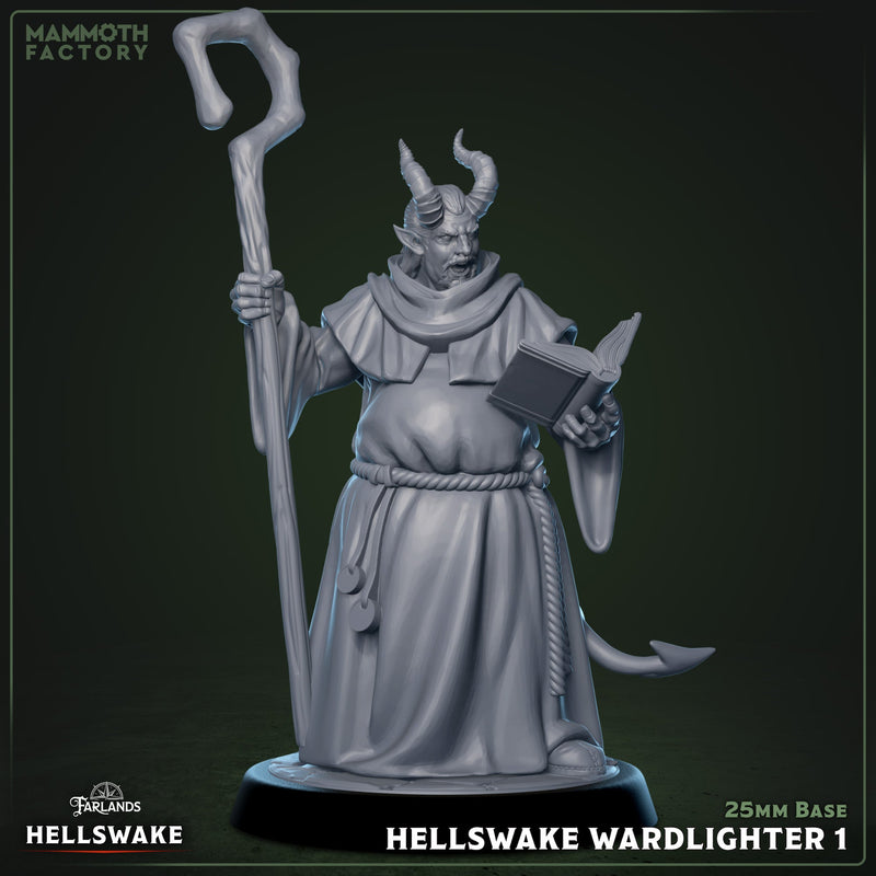 Hellswake Wardlighter Set – Tiefling Cleric Miniatures