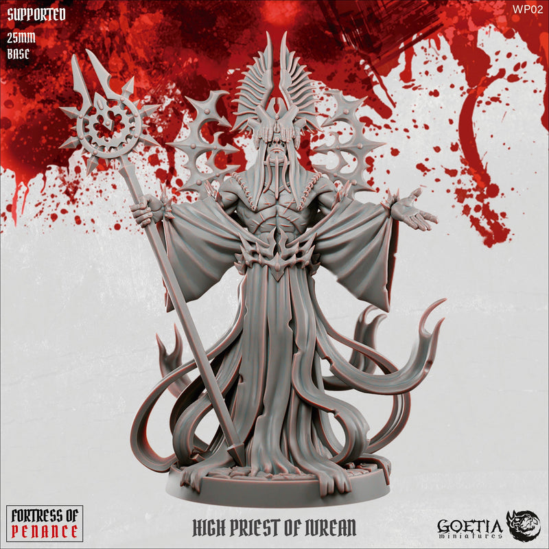 High Priest of Ivrean – Aberration Cult Leader with Ritual Staff – Fortress of Penance Miniature