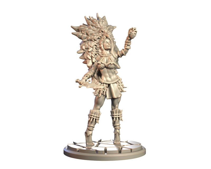 Ixoya - Female Human Barbarian Miniature - Blade & Fury