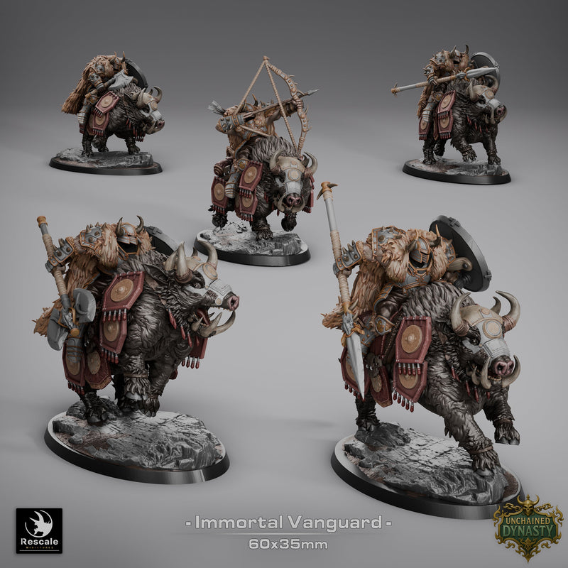 Immortal Vanguard – Armored Boar Riders – Unchained Dynasty – Miniature