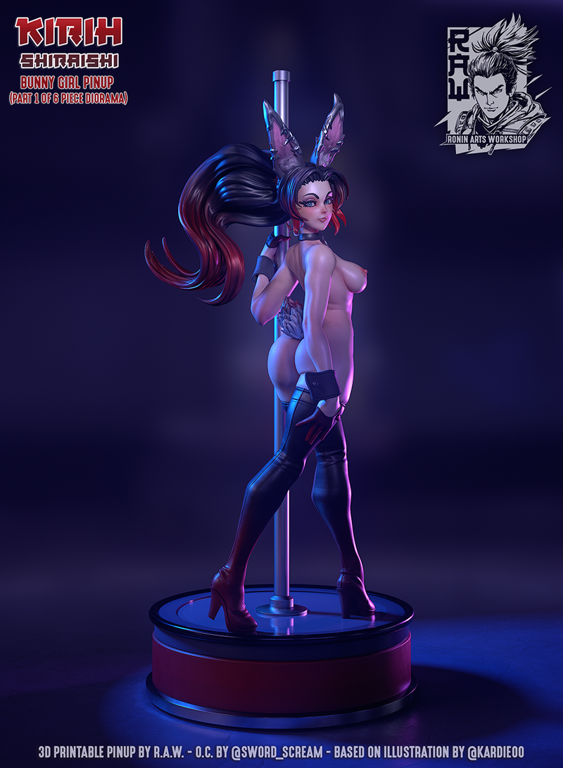 Kirih Shiraishi - Pinup Girl Bunny Suit (SFW/NSFW 18+) - 75mm & 120mm scale