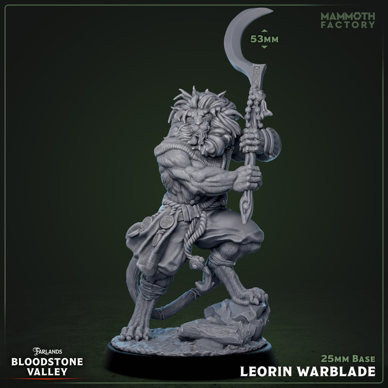 Leorin Warblade - Catfolk Barbarian Miniatures