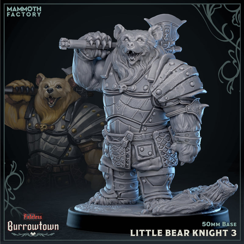 Bear Knights – Bearfolk Fighters – Burrowtown Fateless – Miniatures