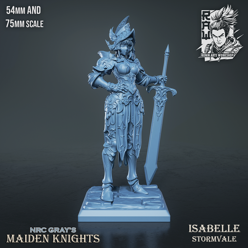 Isabelle Stormvale - Maiden Knights - 54mm & 75mm Fantasy Miniature
