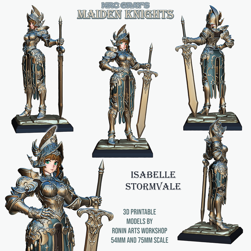 Isabelle Stormvale - Maiden Knights - 54mm & 75mm Fantasy Miniature