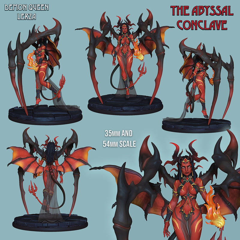 Demon Queen Lerza – The Abyssal Conclave (SFW/NSFW 18+) Miniature – 35mm & 54mm Scale