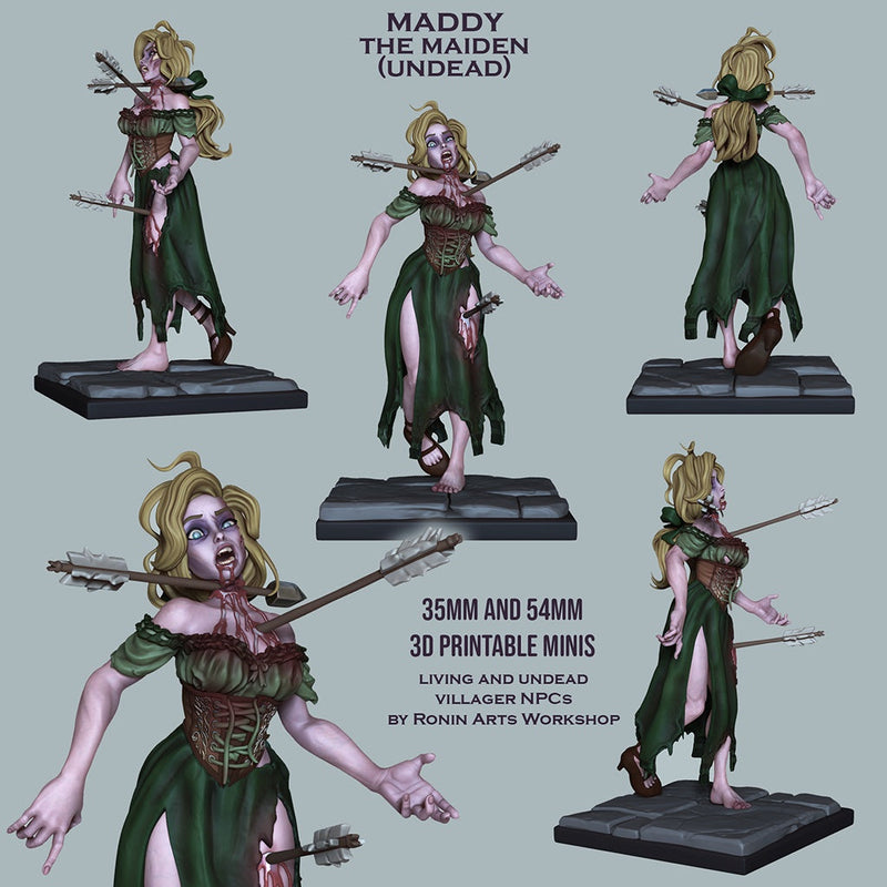 Maiden Maddy – Living & Undead Villager NPC – Miniature