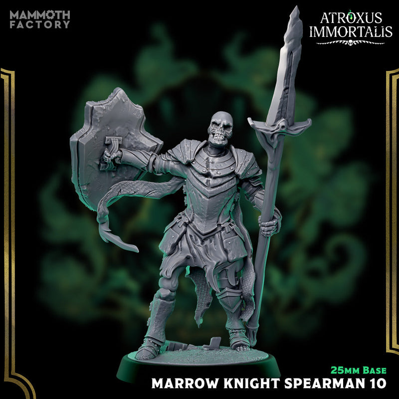 Marrow Knight Spearmen – Undead Draugr Skeletal Soldier Miniatures